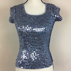Kroshetta by Papillion Sequin Knit Blouse Top